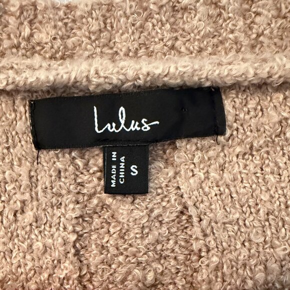 Lulus Convincingly Cozy Beige And Ivory Cable Knit Boucle Cardigan - Size S - Picture 4 of 6